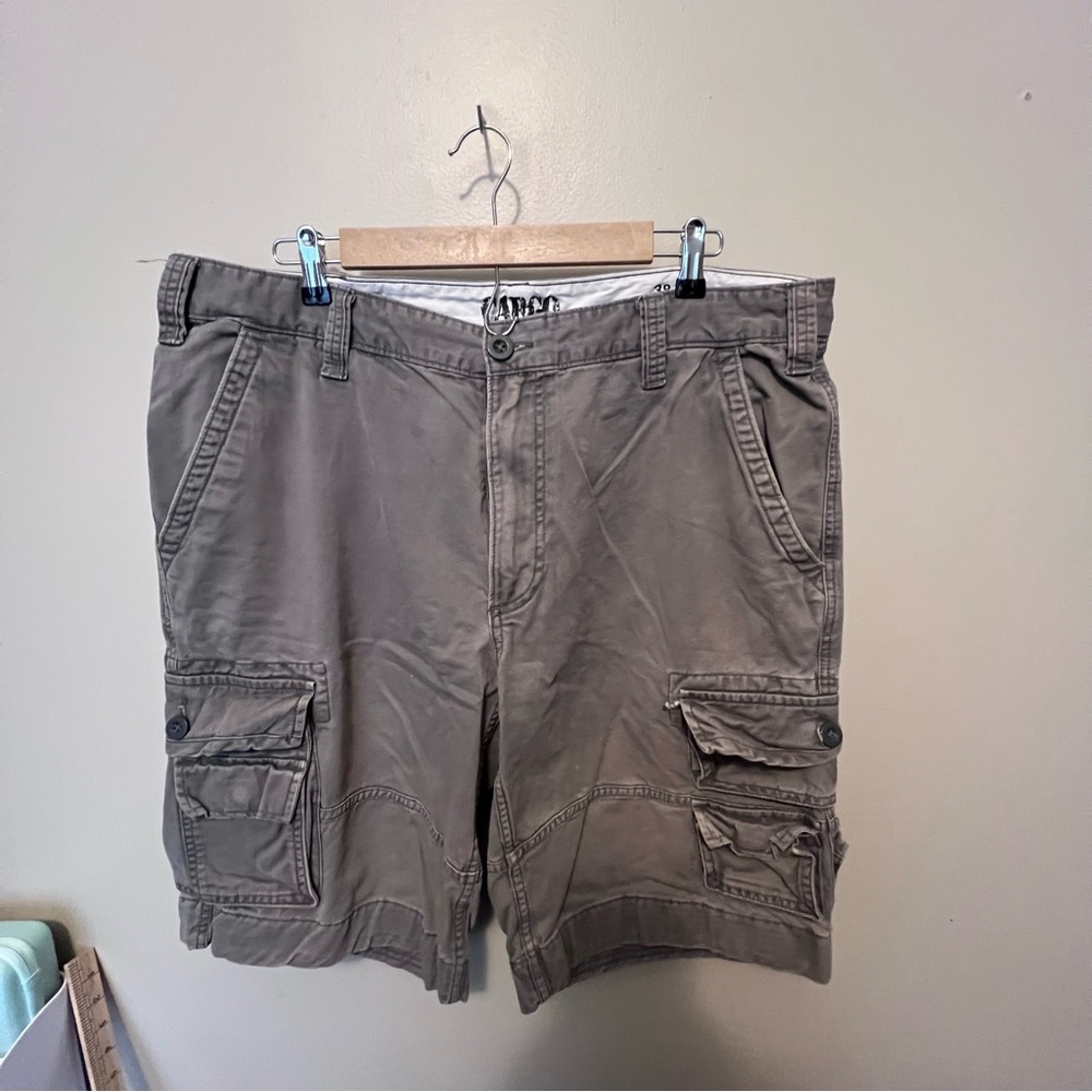 Men's Cargo Shorts in gray cotton blend durable fabric and stitching